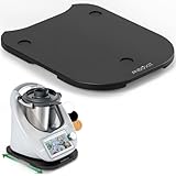 ANBOXIT Gleitbrett für Thermomix TM6/TM5, Brett für Thermomix mit Rollen, Leicht Gleitendes Bambus Rollbrett/Slider - Schwarz