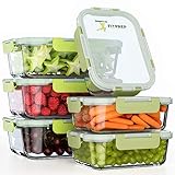 FITPREP® Frischhaltedosen aus Glas 6 teiliges Set [3 Meal Prep Boxen + 3 Deckel ] Premium Vorratsdosen mit Lifetime Lasting Deckel - 880 ml - perfekte Größe für Meal Prep